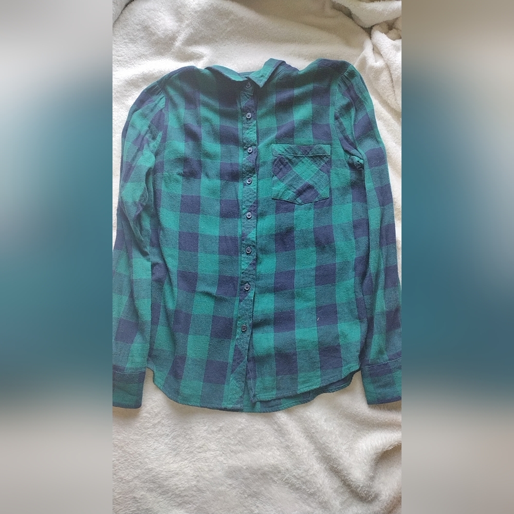 Black and green Long sleeve flannel shirt